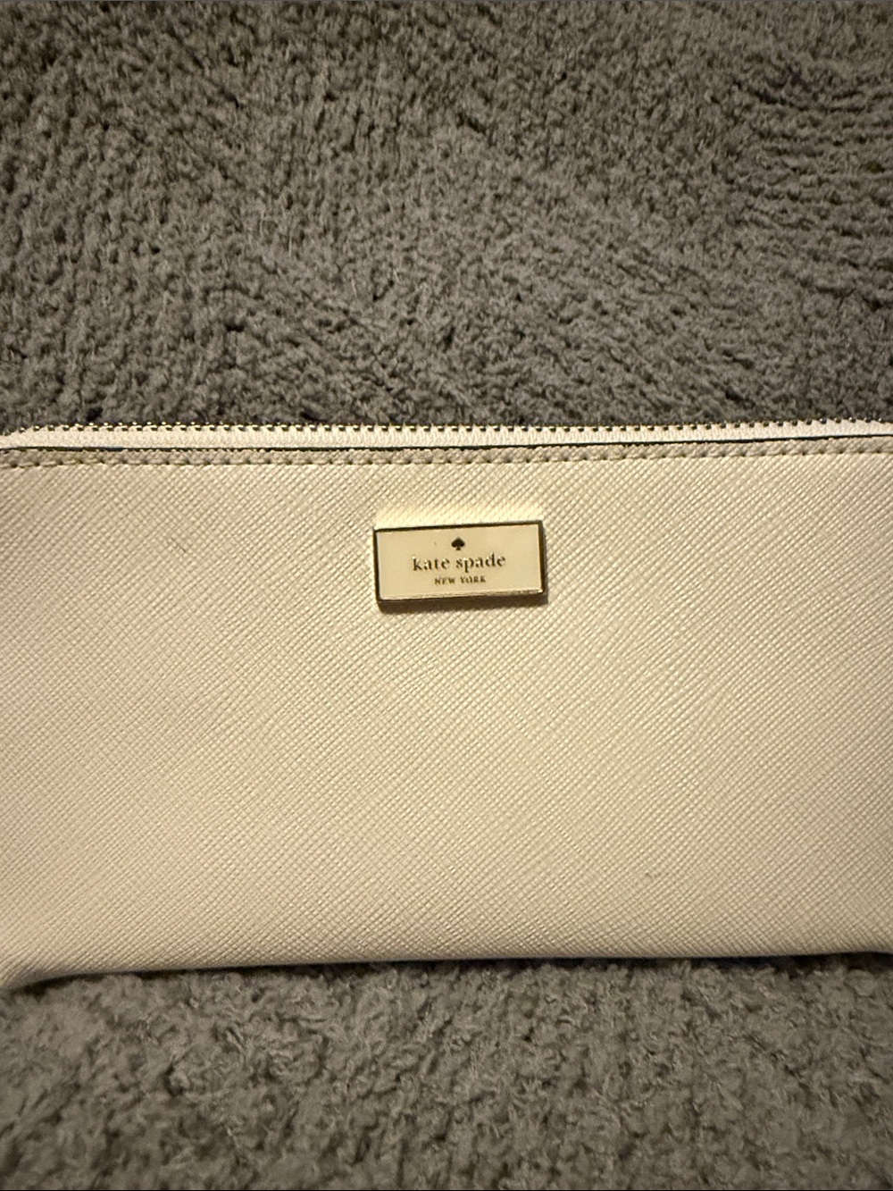 Neutral Cream Leather Belt Bag with Gold Accent - Picture 2 of 5